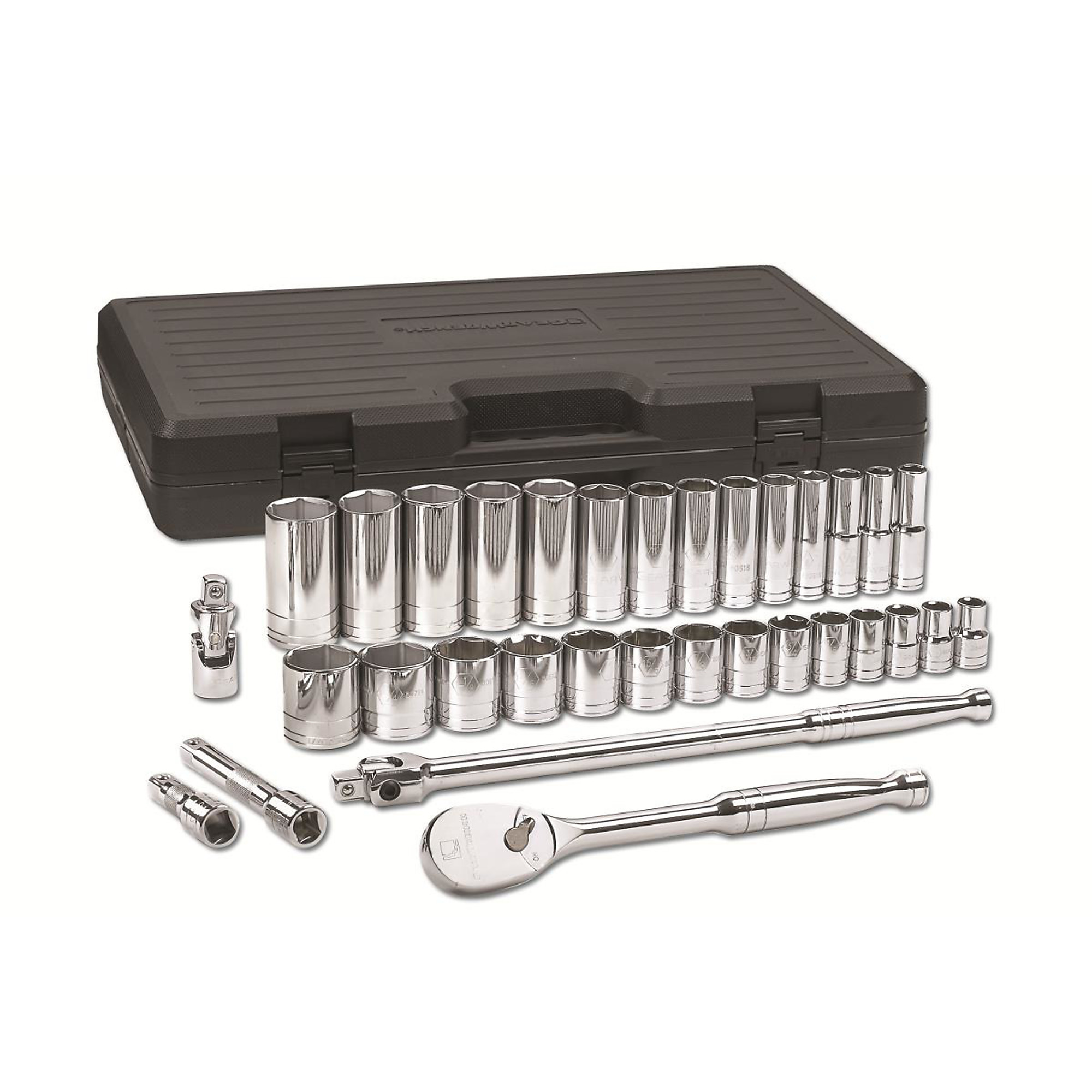 GearWrench 33-Pc. 1/2in. Drive 6-Point SAE Standard Deep Socket Set, Model# KDT80715